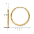 thumbnail image 2 of 14k Solid Yellow Gold 1.25mm Endless Hoop Earrings 17x17mm Wide 1.25mm Thick Hoop Earring for Women, 2 of 2