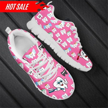 

Dentist Shoes Woman Flats Sneakers Gradient Tooth Dental Doctor Print Summer Breathable Female Shoe Ladies Footwear