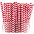 thumbnail image 1 of Lot de 900 Pailles à Boire en Papier Biodégradables à Chevrons Rouges 4 Plis (Compostables, Non Toxiques, Sans BPA), 1 of 3