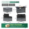 thumbnail image 2 of Clouddwell 15 Piece Patio Furniture Set with 44” Fire Pit Table Wicker Rattan Patio Conversation Set Outdoor Sectional Sofa Set with Coffee Table and Black Cushions(Waterproof Cover Included), 2 of 9