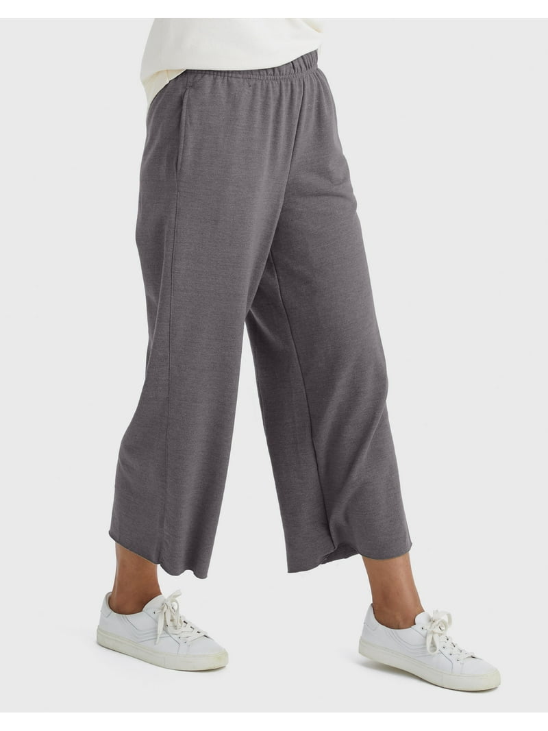 Hanes Originals Women's Lightweight French Terry Wide Leg Cropped