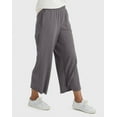 thumbnail image 2 of Hanes Originals Women's French Terry Wide Leg Cropped Pants Black Heather L, 2 of 7