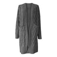 thumbnail image 4 of Ziloco Cardigan Black Cardigan Women's Knitwear Loose Mid-length Irregular Lapel Sweater Cardigan,Gray,XL, 4 of 6