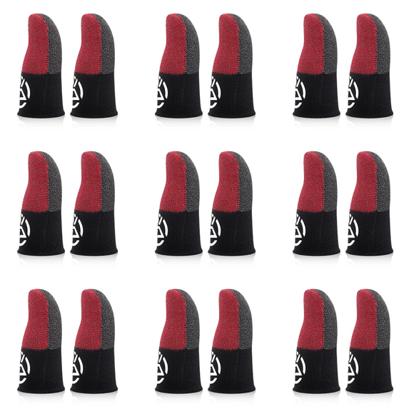 Peggybuy Mobile Finger Sleeve Breathable Sweatproof Finger Thumb Gloves for PUBG (Red)