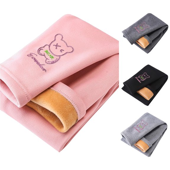 Girls' Pants Girls Pants Soft Tights Leggings for Kids Children Warm Non Sole Comfortable Fit Stretchable Footed Hosiery Everyday Wear Pink 3-4 Years