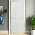 thumbnail image 2 of 24" x 80" Heavy Duty Sliding Barn Door, Star Style DIY Unfinished Solid Wood Paneled Door, Interior Single Door Slab, Pre-Drilled Ready to Assemble, 2 of 7