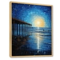 thumbnail image 2 of Designart "Pier Reflections Beach Photo IV" Nautical & Beach Floater Framed Wall Art Living Room, 2 of 7
