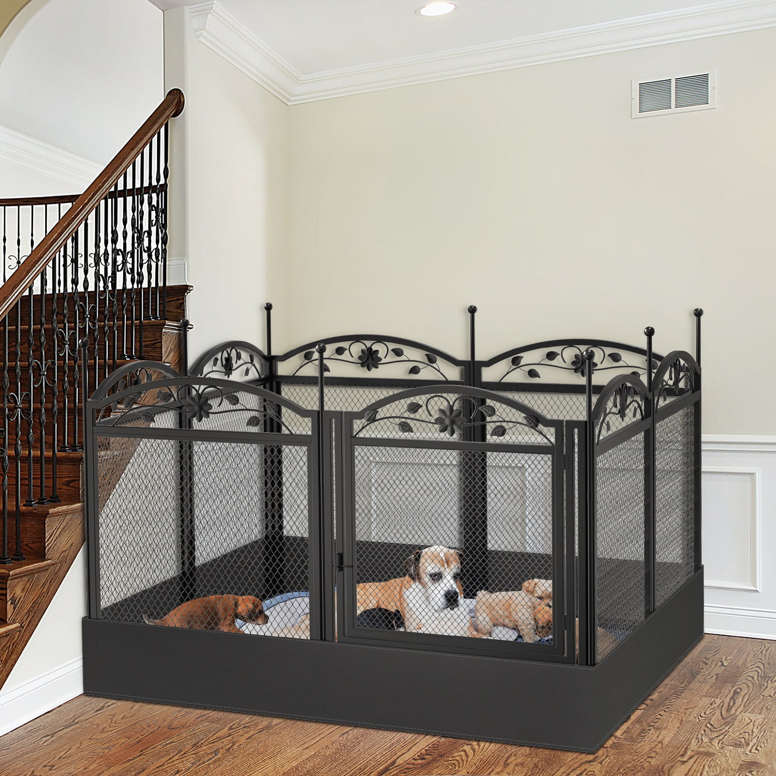 BingoPaw Heavy Duty Dog Whelping Playpen Pet Exercise Play Pen with Waterproof Mat, 31.5"H