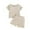 Beige, variant on Odeerbi 6M-4Y Toddler Girls Summer Cotton Pajamas Short Sleeve Tops Shorts Set Soft Loungewear Cute Lettuce Trim Sleepwear Comfortable Two-piece Pajama Set Toddler Girls Clothes