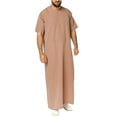 thumbnail image 5 of INCERUN Men's Muslim Saudi Arabia Kaftan Islamic Abaya Thobe Long Tops Dress Robe, 5 of 9