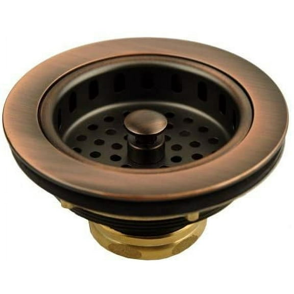 Solid Brass Duo Basket Strainer, for Kitchen Sinks (Antique Copper)