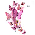 thumbnail image 3 of Advancent 12 unids/set Multicolor doble capa 3D mariposas pegatinas de pared decoración de pared de habitación PVC mariposas pegatinas de Decoración del hogar Rosado rojo, 3 of 6