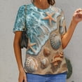 thumbnail image 6 of Beach Seashell Starfish T Shirts Basic T-Shirt Short Sleeve Ladies Tee Shirt Summer Graphic Clothing, 6 of 6