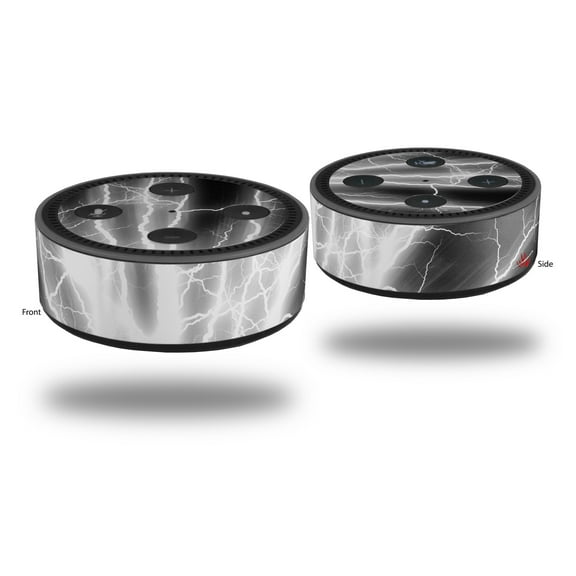 Skin Wrap Decal Set 2 Pack for Amazon Echo Dot 2 - Lightning White (2nd Generation ONLY - Echo NOT INCLUDED)