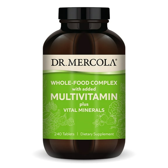 Dr. Mercola Whole-Food Complex with Added Multivitamin Plus Vital Minerals, 30 Servings (240 Tablets), Dietary Supplement, Supports Overall Health