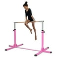 thumbnail image 2 of Costway Adjustable Steel Horizontal Training Bar Gymnastics Junior Home Practice Pink, 2 of 10