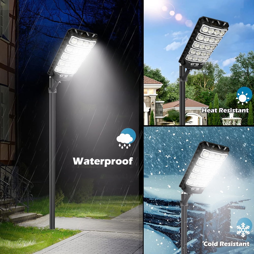 24'' Large Solar Street Lights Outdoor, 3200W Motion Sensor Solar Flood Lights with Remote Control, Waterproof Street Lights Outdoor for Garden Patio Porch Parking Lot