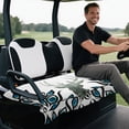 thumbnail image 5 of Uourmeti Peacock Feather Print Golf Cart Seat Universal, Fit for Sports Club Car Golfcart Suitable for 2-Seat Golf Carts 2 Passenger, 5 of 8
