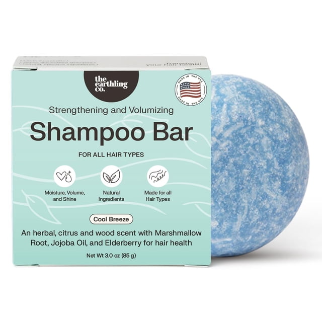 Barra de champú The Earthling Co. Promueve el crecimiento del cabello 90 ml