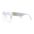 thumbnail image 6 of Womens Luxury Jaguar Head Jewel Thick Horn Cat Eye Clear Fashion Eyeglasses Clear White, 6 of 8