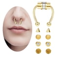 thumbnail image 4 of Anillo  Piercing falso magnético punk Regalos para hombres Mujeres Oro Hugo  Anillo de nariz falso, 4 of 10