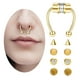thumbnail image 5 of Anillo  Piercing falso magnético punk Regalos para hombres Mujeres Oro Zulema  Anillo de nariz falso, 5 of 8