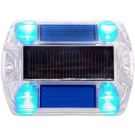 - 2 Pack Polycarbonate Solar Powered Road Path Deck Dock Pool LED Light
