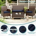 thumbnail image 3 of Kimunuk 3 Pcs Outdoor Cushion Covers, Waterproof Patio Seat Cushions Replacement Slipcovers for Wicker Rattan Conversation Furniture Set, Navy, 3 of 6