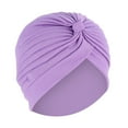 thumbnail image 2 of Herrnalise Women Solid India Hat Muslim Ruffle Chemo Hat Beanie Wrap Cap, 2 of 2