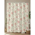 thumbnail image 4 of Shower Curtain Flowers Shower Curtains for Bathroom, Waterproof Polyester Shower Curtain Set with Hooks, Standard Size 72" x 72" Floral Vintage Style, 4 of 6
