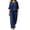 Navy, variant on Bovxnpu Women's 2 Piece Outfits Crew Neck Short Sleeve Wide Leg Pants Casual Lounge Set