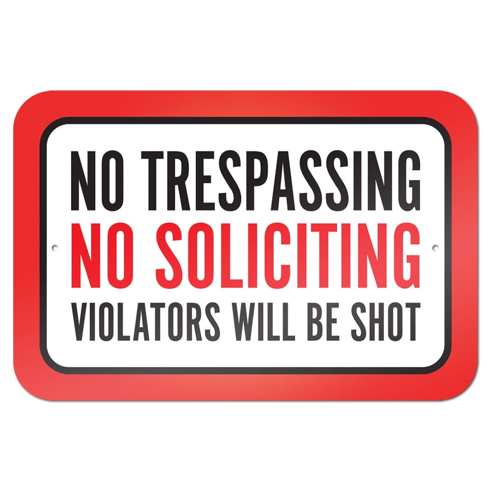 10" x 8" NO TRESPASSING VIOLATORS WILL BE SHOT SECURITY WARNING METAL SIGN 965