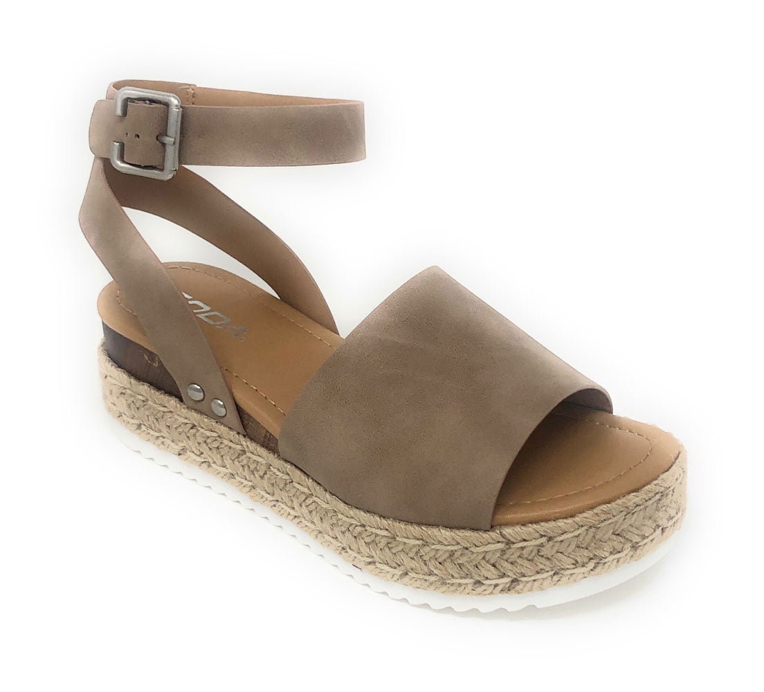 SODA Soda Women's Topic Natural Espadrille Flatform Sandals Walmart