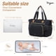 thumbnail image 5 of Bolsa para pañales Tonyeee, impermeable, grande, negra, con cambiador, 5 of 6