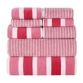 thumbnail image 2 of Set de toallas de terciopelo de 8 piezas de rayas anchas - 2 toallas de baño, 2 toallas de mano, 4 paños de lavador, forro polar súper absorbente, baño spa suave y de secado rápido, 2 of 7
