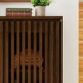 thumbnail image 6 of Noble House Mid-Century Fluted Sideboard Buffet Cabinet with Hollowed Solid Wood Doors, Adjustable Storage, Walnut, 6 of 9