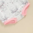 thumbnail image 6 of Bagilaanoe Newborn Baby Girl Easter Rompers Rabbit Print Long Sleeve Bodysuits + Headband 6M 12M 18M 24M Infant Casual One Piece Short Jumpsuit, 6 of 7
