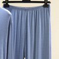 thumbnail image 5 of PNTUTB Pajama Set for Women Color Block Long Sleeve V-neck Top and Elastic Waist Pants Loose Casual Comfort Soft Two Piece Set, 5 of 7