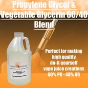 Propylene Glycol & Vegetable Glycerin, 60% PG 40% VG, Half Gallon, Food Grade