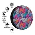 thumbnail image 4 of Salouo Tropical Leaves Print Spare Tire Cover 14-17 inch Spare Tire Protector Universal Tough Tire Wheel Cover for Trailer SUV and Truck-17 inch, 4 of 6