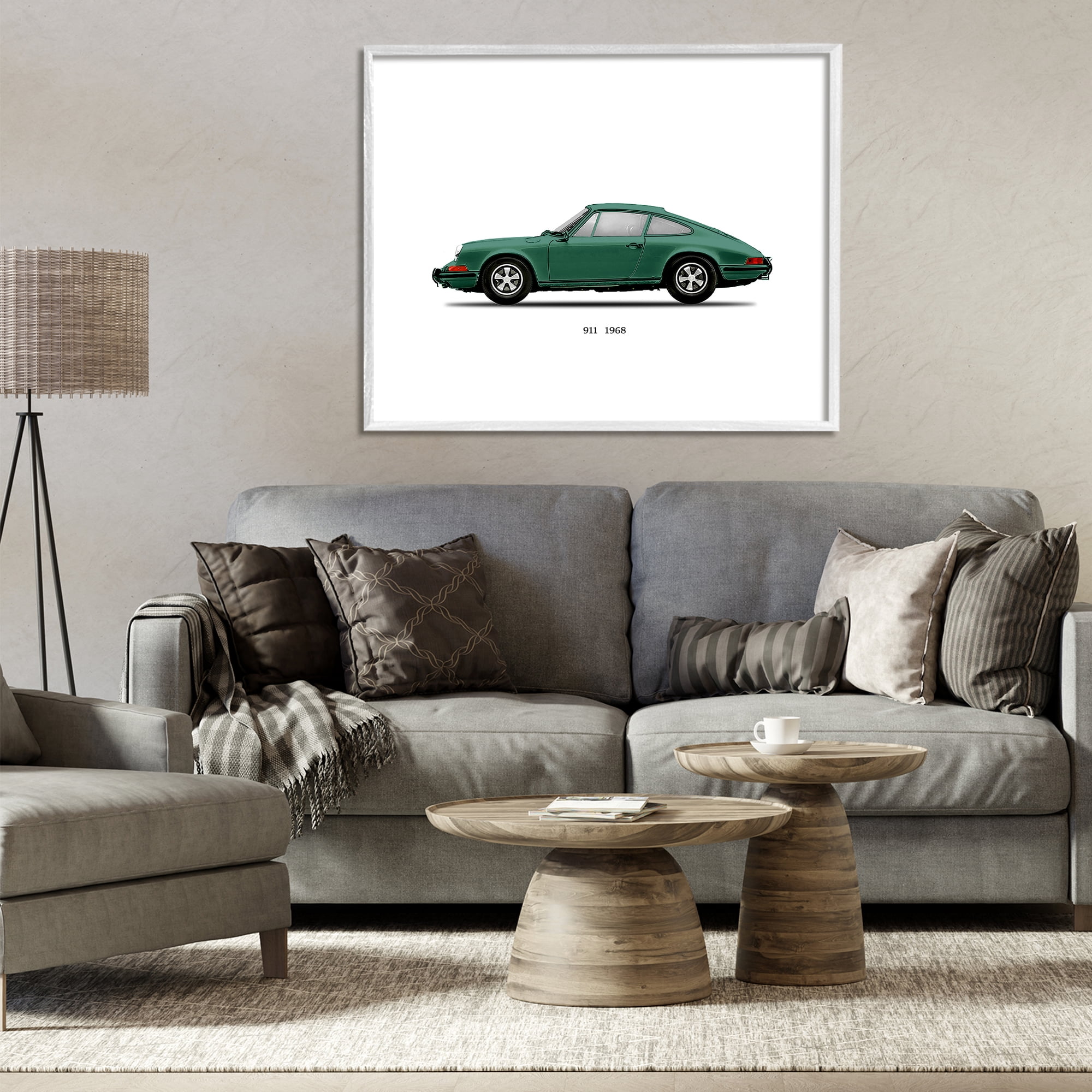 Stupell Industries Green Vintage Car Model White Framed Giclee Art, design by Mark Rogan