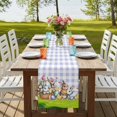 thumbnail image 4 of Table Runners 72 Inches Long Dress Scarves, Easter Bunny Farmhouse Kitchen Table Runner, Coffee Tablerunners, Cute Rabbits Chickens Flowers Rustic Purple Plaid 14x72 Inch, 4 of 9