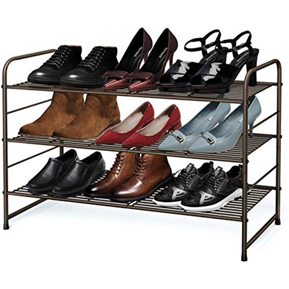 Simple Trending 3Tier Stackable Shoe Rack, Expandable & Adjustable