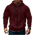 thumbnail image 3 of Fgnfyis Men's Zip up Hoodie with Embroidered Badge Pocket Casual Pullover Sweatshirt for Outdoor Sports and Daily Wear Hoodies for Men Red XXL, 3 of 3