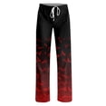 thumbnail image 6 of Garbnen Halloween Pants Pajamas Ghost Print Women’s Lounge Pants Comfy Cute Elastic Waist Fall Winter Wide Leg Women Sleep Pants Red XXL, 6 of 7