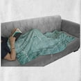 thumbnail image 6 of Mint Soft Flannel Fleece Throw Blanket, Brick Old Wall Background in Vibrant Tones Architecture Urban Building Picture, Cozy Plush for Indoor and Outdoor Use, 70" x 90", Turquoise, by Ambesonne, 6 of 6