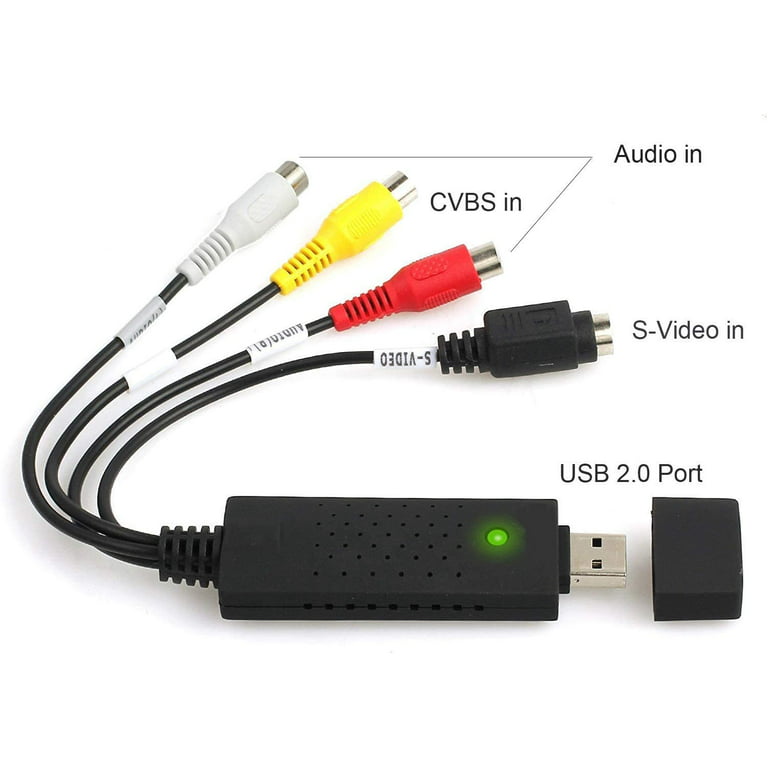 USB 2.0 One Touch VHS to DVD Video Capture Device with Easy to use Software, (Analog S-Video/RCA USB,VHS to DVD,VCR Player) Convert - Walmart.com