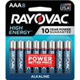 thumbnail image 1 of Pilas AAA Rayovac de alta energía (paquete de 8), pilas Triple A, 1 of 3