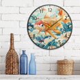 thumbnail image 6 of BZSMCE Wall Clock Acrylic Size：9.5*9.5in/11.9*11.9in Koi in Bloom Design Pattern Clock, 6 of 10
