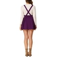 thumbnail image 3 of INSPIRE CHIC Women's  High Waist Lace Up Tie Front A-Line Mini Suspender Skirt L Purple, 3 of 6